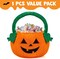 Halloween Pumpkin Plush Tote Bucket (Orange) - 9.41 x 9.25 x 1.14 inches